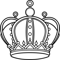 Regal Crown Jewel Vector Art
