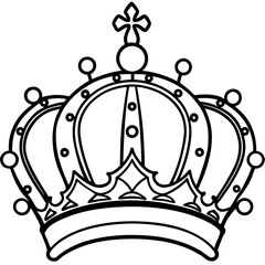 Regal Crown Jewel Vector Art