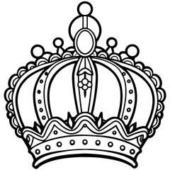 Regal Crown Jewel Vector Art
