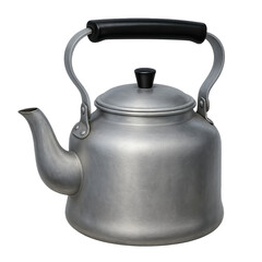 Aluminum Soviet-Era Kettle with Bakelite Handle, Cutout Transparent PNG