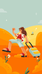 Personagem feminina de viagem