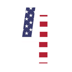 american flag on white background for 4th of july