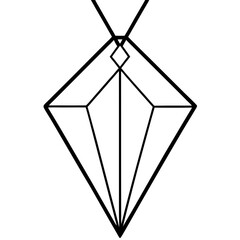 Sleek Diamond Outline Design