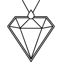 Sleek Diamond Outline Design