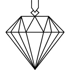 Sleek Diamond Outline Design