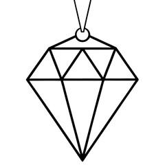 Sleek Diamond Outline Design