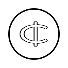 Vector Icon of Ghanaian Cedi Currency Symbol (₵ / GHS)