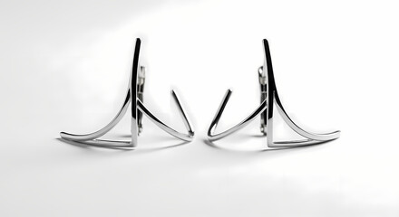 Fototapeta premium Detailed Close-Up: Pair of Symmetrical Metal Objects