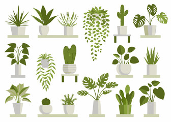 set of green plants