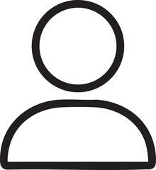 Simple Black and White User Icon Design Representing a Person or Profile Placeholder in Minimalist Style