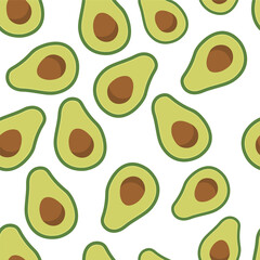 Seamless avocado pattern is easy to use by duplicating the image, suitable for printing on large media or textile printing.