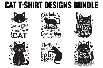 cat t-shirt designs bundle