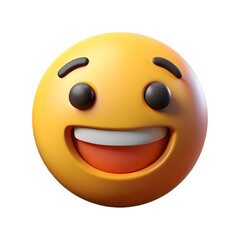 Happy Smiling 3D Emoji: Joyful Expression, Social Media Icon