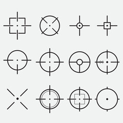 Collection of Target Pointer Icons in Minimalist Style