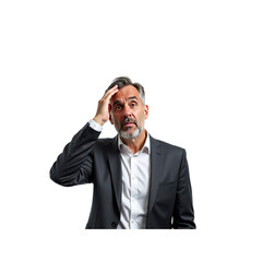 Stressed Businessman Holding His Head in Disbelief