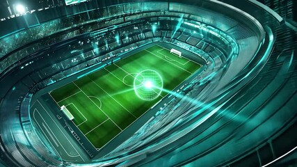 Futuristic stadium, high-tech overlay - Powered by Adobe