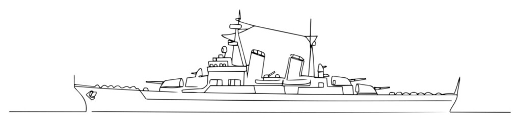 warship military battleship side view © Wieslaw