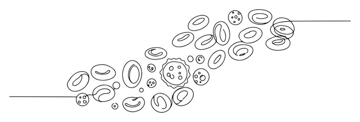 blood cells including red and white types