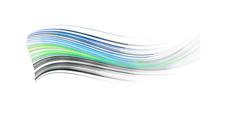 Abstract Blue Green Wave Lines: Dynamic Digital Art Background Design