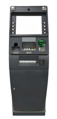 Modern ATM Machine. ATM bank cash machine street ATM teller machine with current operation. ATM...
