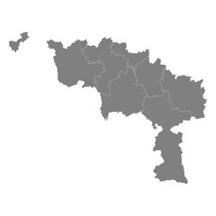 Fototapeta premium High Quality map of Hainaut is a province of Belgium, with borders of the regions
