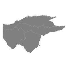 Fototapeta premium High Quality map of Guaviare is a state of Colombia, with borders of the districts