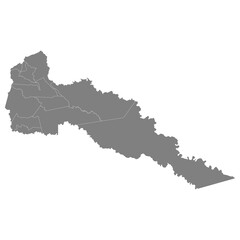 High Quality map of Putumayo is a state of Colombia, with borders of the districts