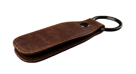 Brown leather key fob