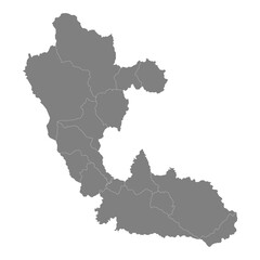 Fototapeta premium High Quality map of Risaralda is a state of Colombia, with borders of the districts
