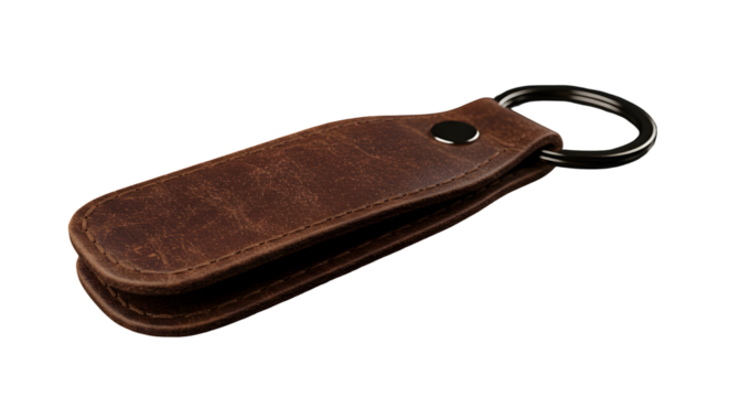 Brown leather key fob