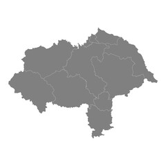 Obraz premium High Quality map of North Yorkshire is a county of England, with borders of the districts