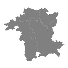 High Quality map of Worcestershire is a county of England, with borders of the districts