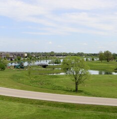 A beautiful view of the lakes in the countryside.