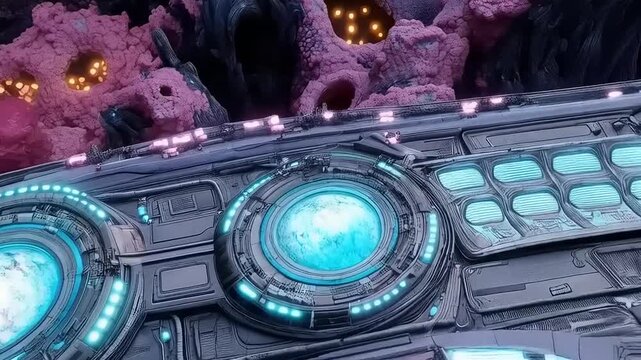 Advanced Technology of Extraterrestrial Engineering on an Alien Landscape
