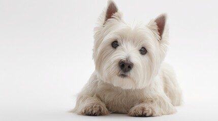 West Highland Terrier sitting with alert gaze, embodying playful charm and loyalty