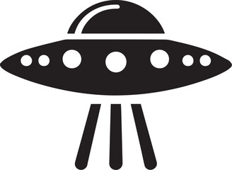 UFO space ship black vector