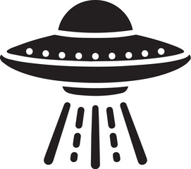 UFO space ship black vector