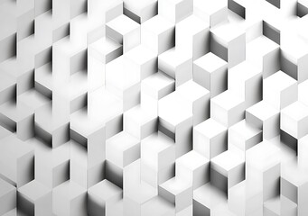 White geometric cube pattern abstract design