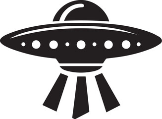 UFO space ship black vector