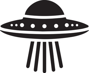 UFO space ship black vector