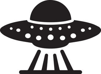 UFO space ship black vector