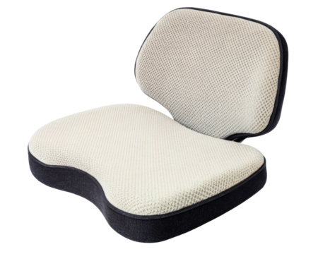 Economic seat and back cushion for posture support on a transparent background