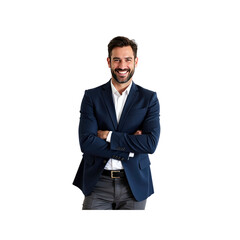 Confident and Successful Businessman with Arms Crossed, Smiling