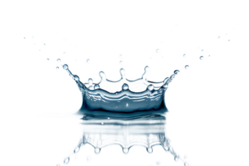 Stunning Water Drop Splash High-Resolution Image of a Water Crown Splashing on a White Background