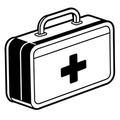 Flat First Aid Box Vector