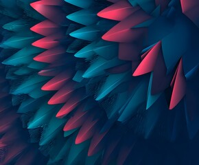 Abstract feathers rendering in a gradient style