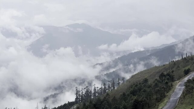 Majestic view of Chelle La Pass Bhutan