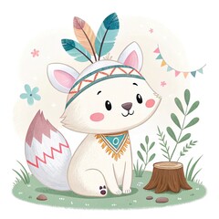 watercolor cat on white background
