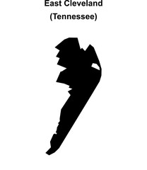 East Cleveland (Tennessee) blank outline map