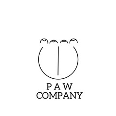Black line vector logo for company or business. Paw companies and animal company. Element vector 